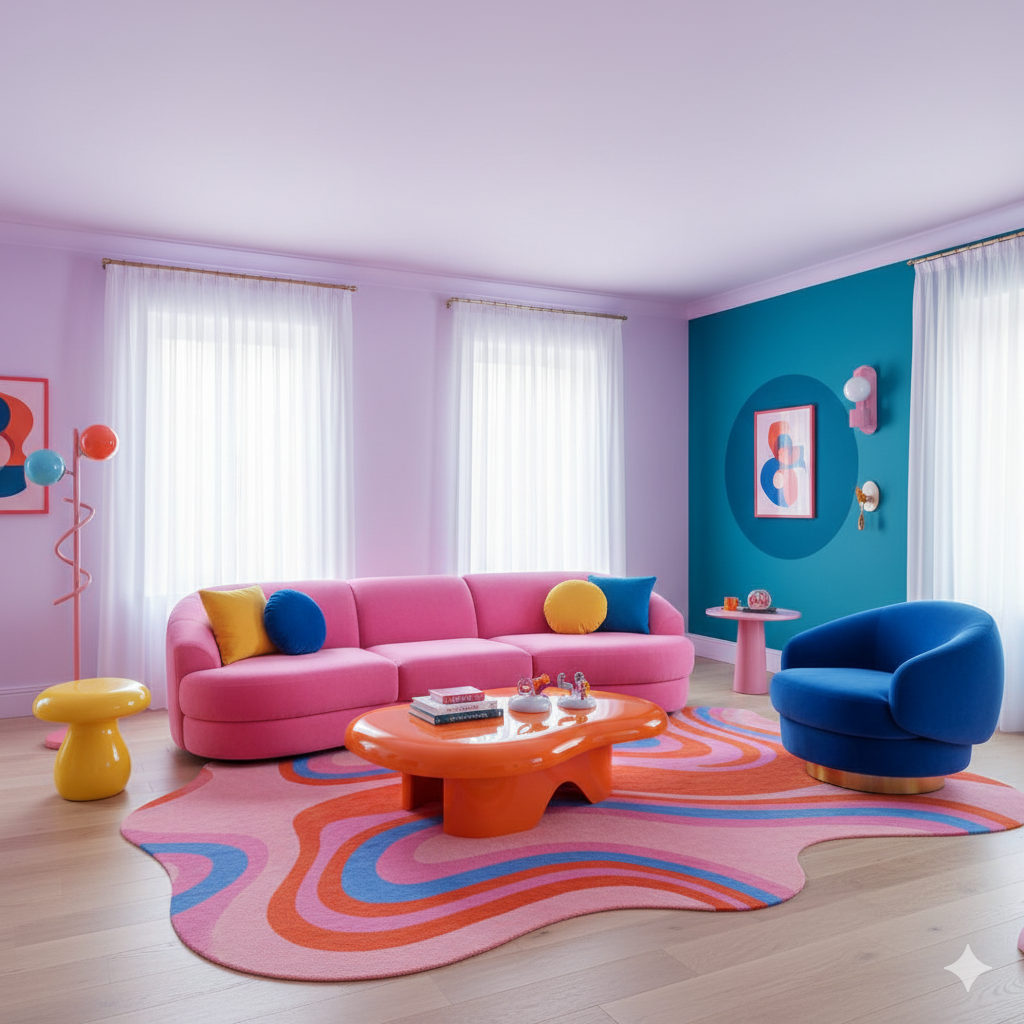10 Gaya Desain Interior Populer 2025 8 Retro Futurism