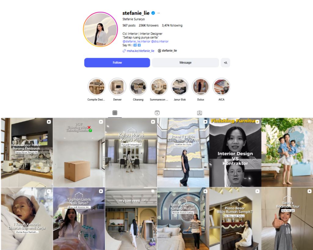 5 Interior Influencers Indonesia yang Paling Berpengaruh dan Wajib Diikuti untuk Inspirasi Rumah Elegan 2 interior influencer