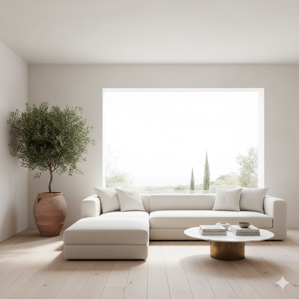 ruang tamu Mediterania modern 1