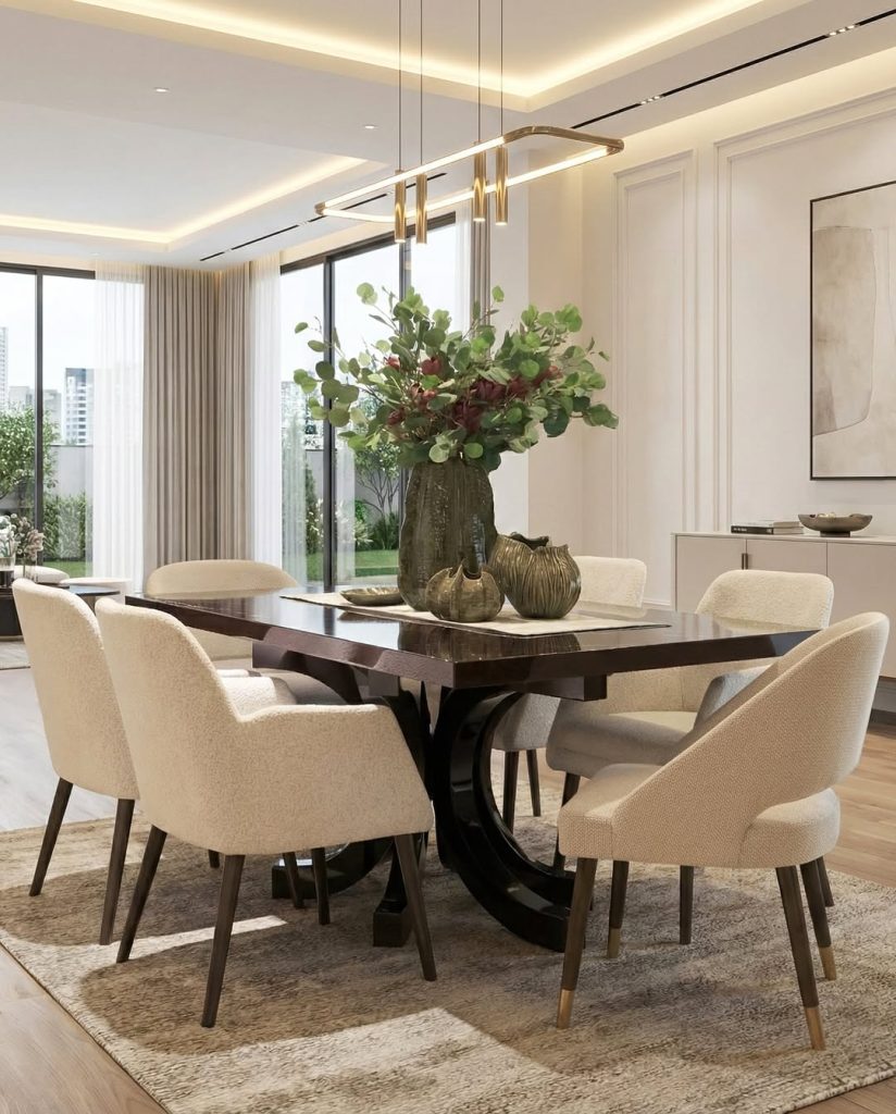Mixing and matching your dining setting is always a good idea🤍Play with styles break the monot