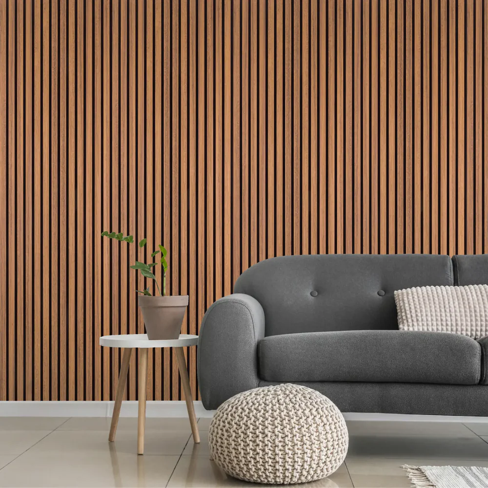 acoustic slat wood wall panel walnut 1200 983