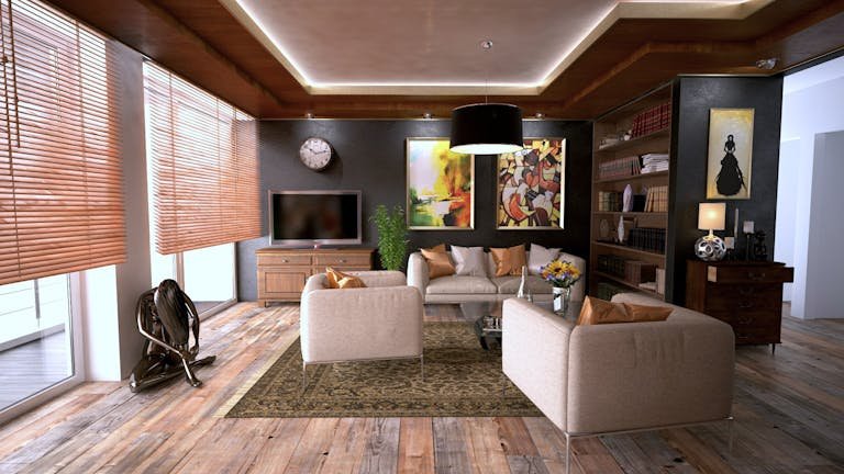 Interior dengan berbagai aksesori di dalam rumah