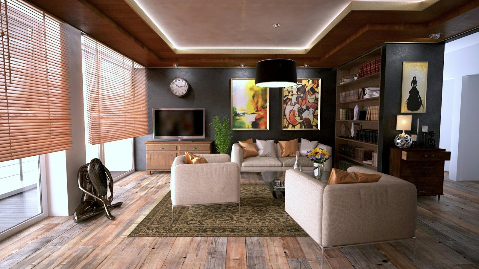 Interior dengan berbagai aksesori di dalam rumah