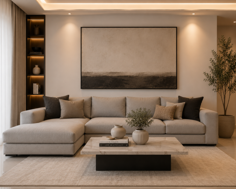 Rumah konsep Zen dengan interior bernuansa natural