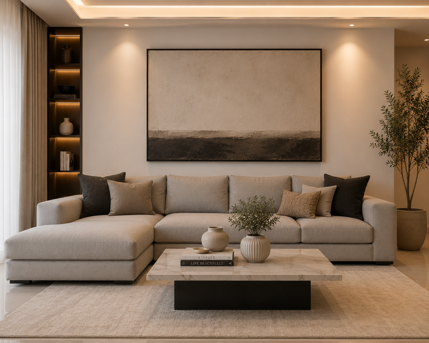 Rumah konsep Zen dengan interior bernuansa natural